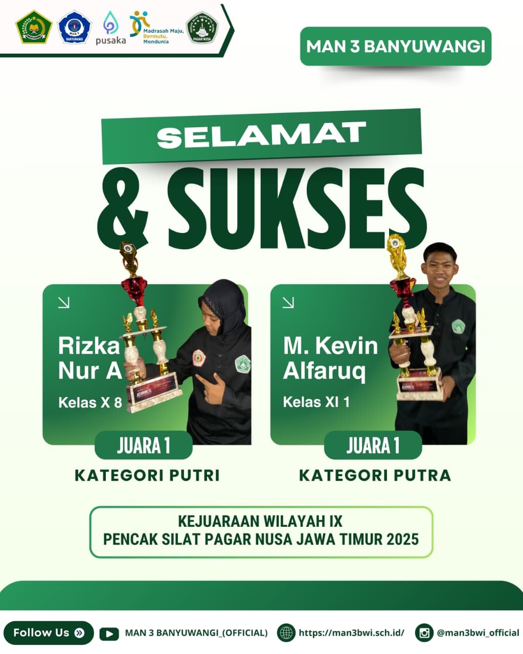 JUARA 1 KEJUARAAN WILAYAH IX PENCAK SILAT PAGAR NUSA JAWA TIMUR 2025